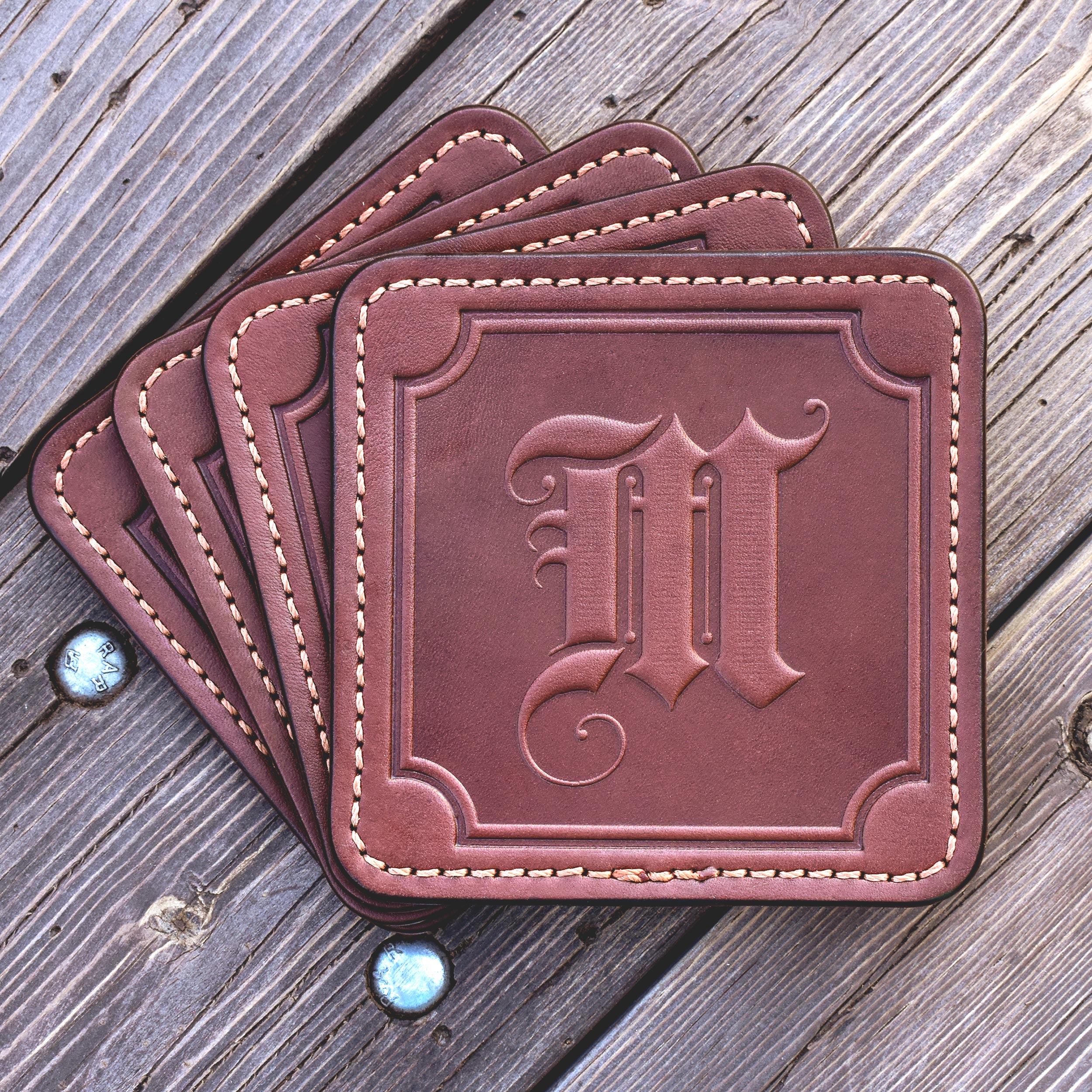 Monogram Leather Coasters