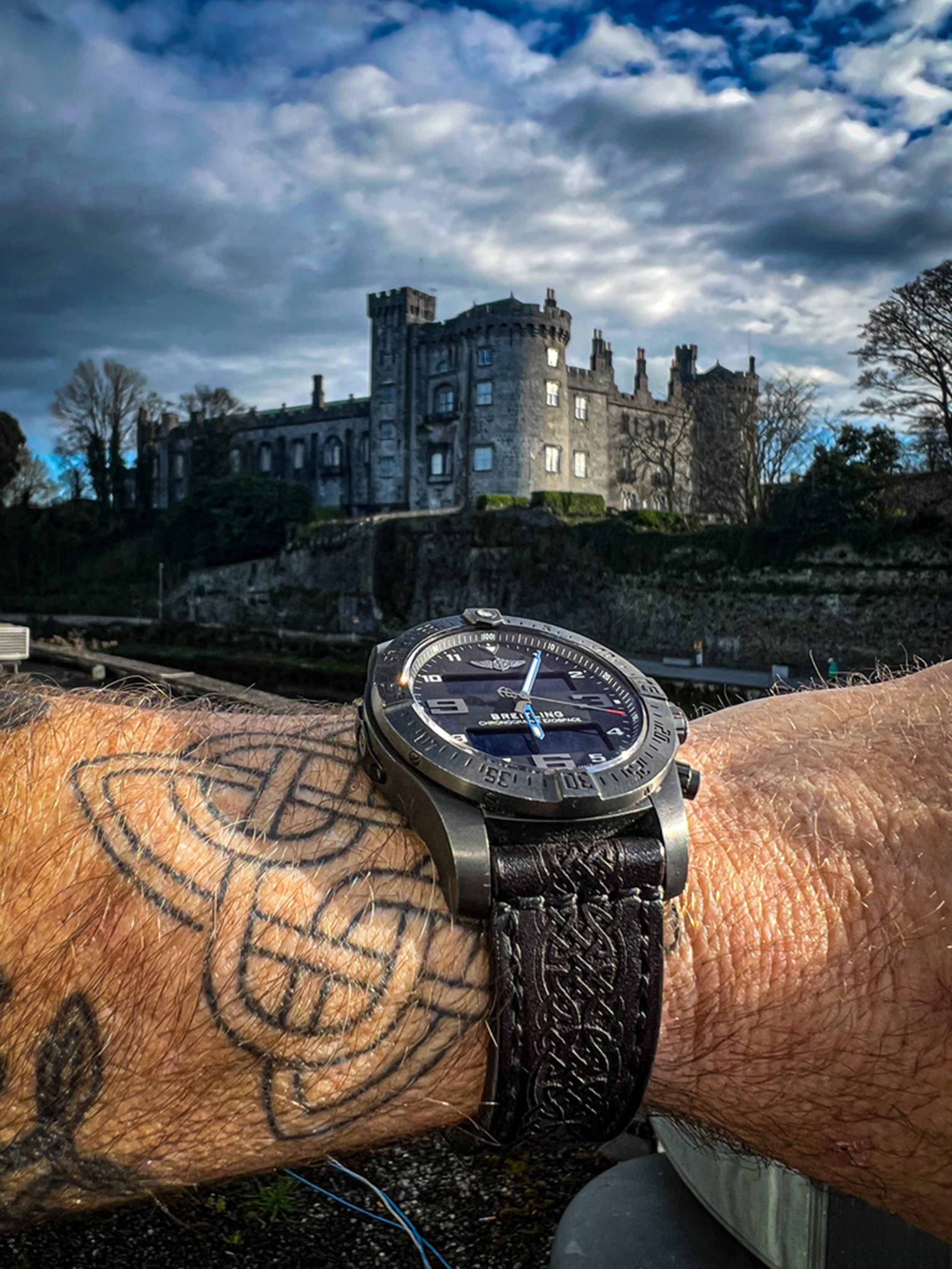 Classic Watch Strap - Black Celtic Knotwork