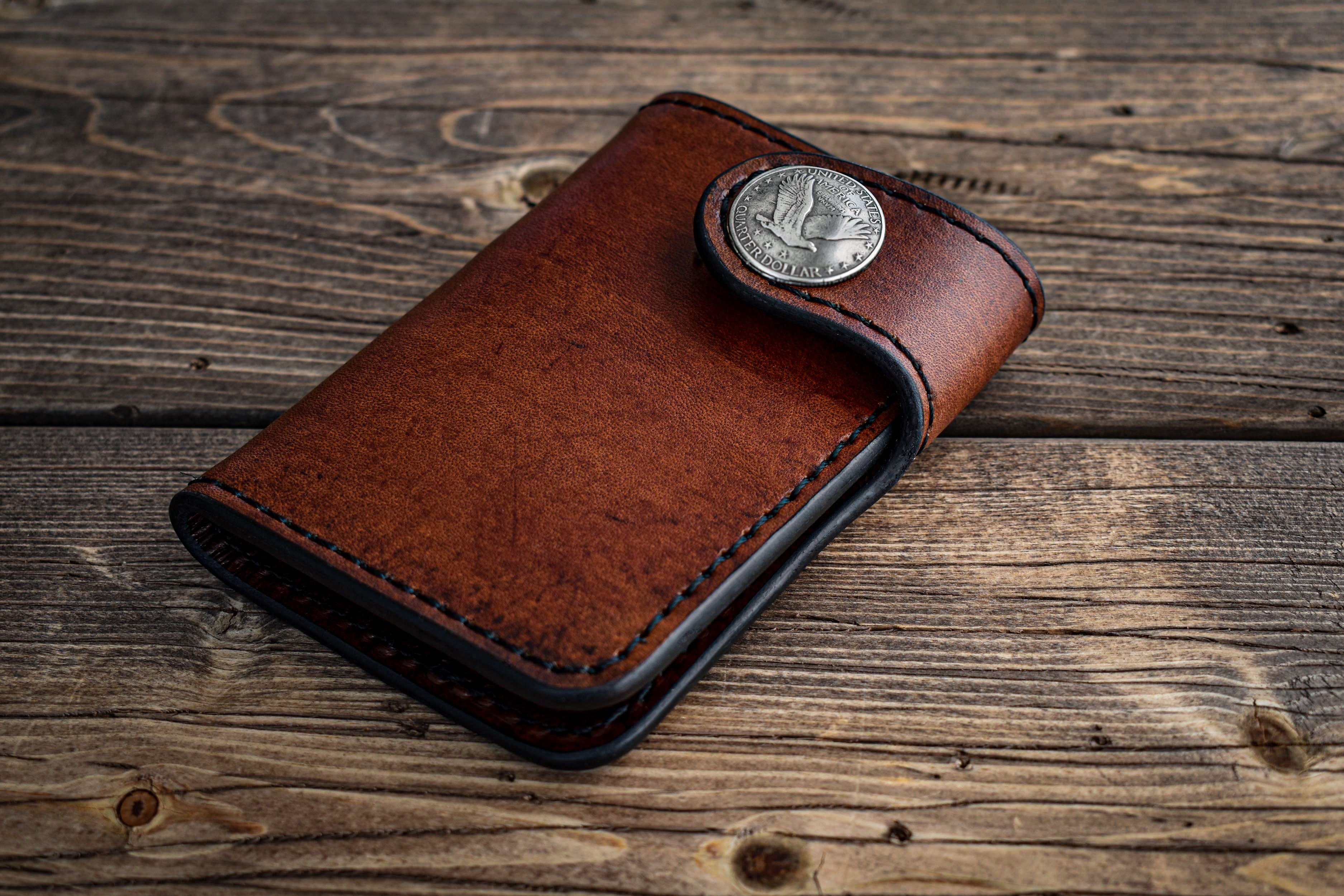 THE GALWAY: Vertical Snap Wallet - Flying Eagle Quarter Dollar