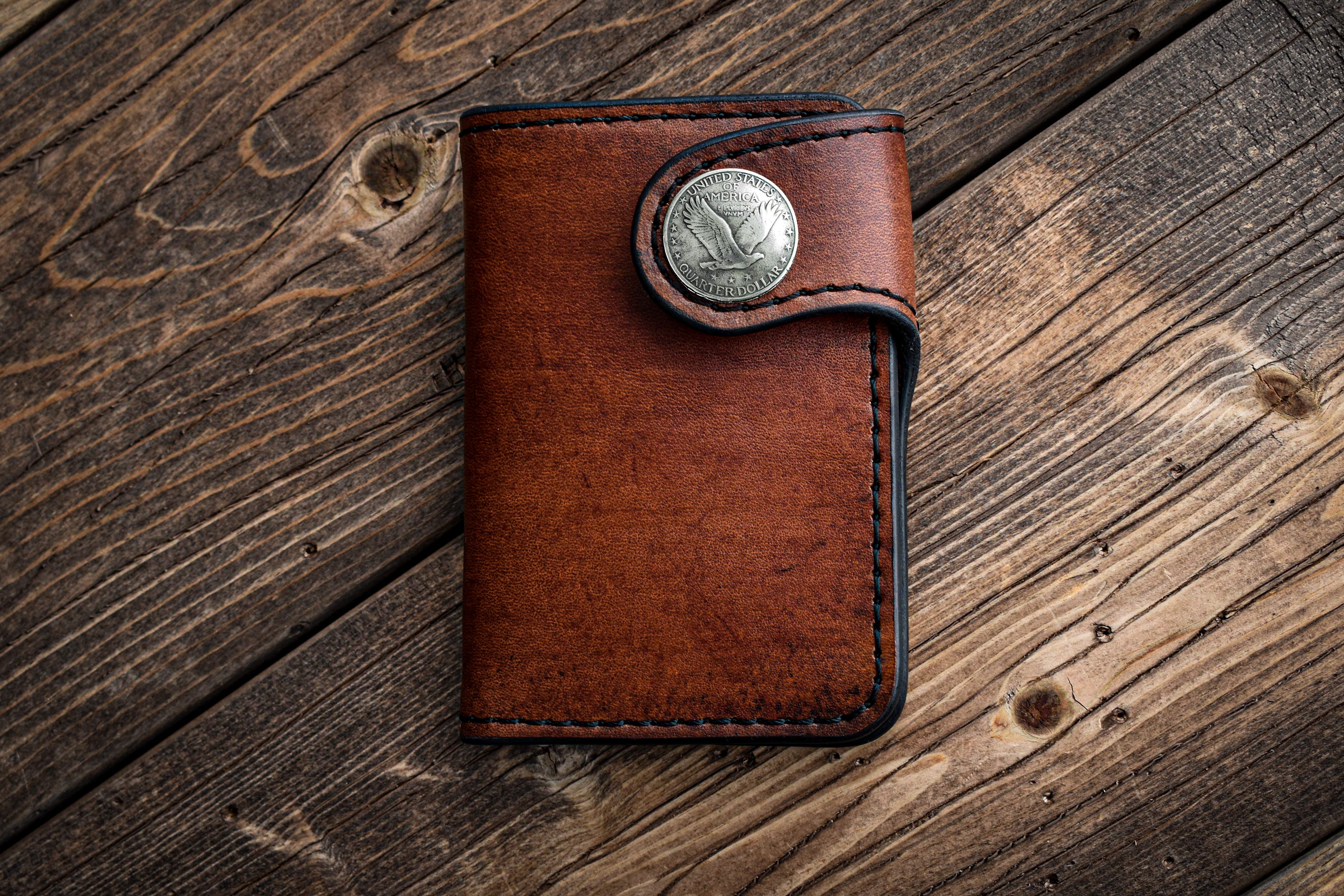 THE GALWAY: Vertical Snap Wallet - Flying Eagle Quarter Dollar