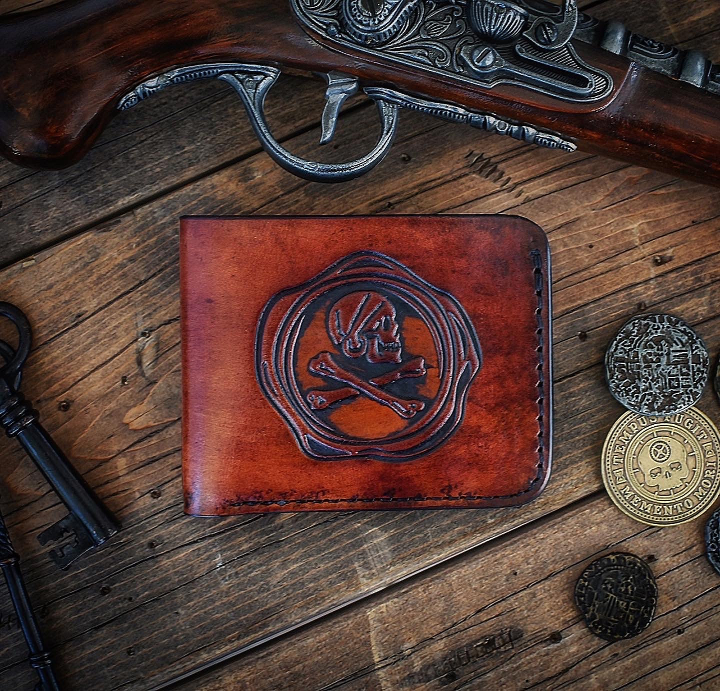 Jolly Roger Bi-Fold Wallet - Minimalist Slim Style