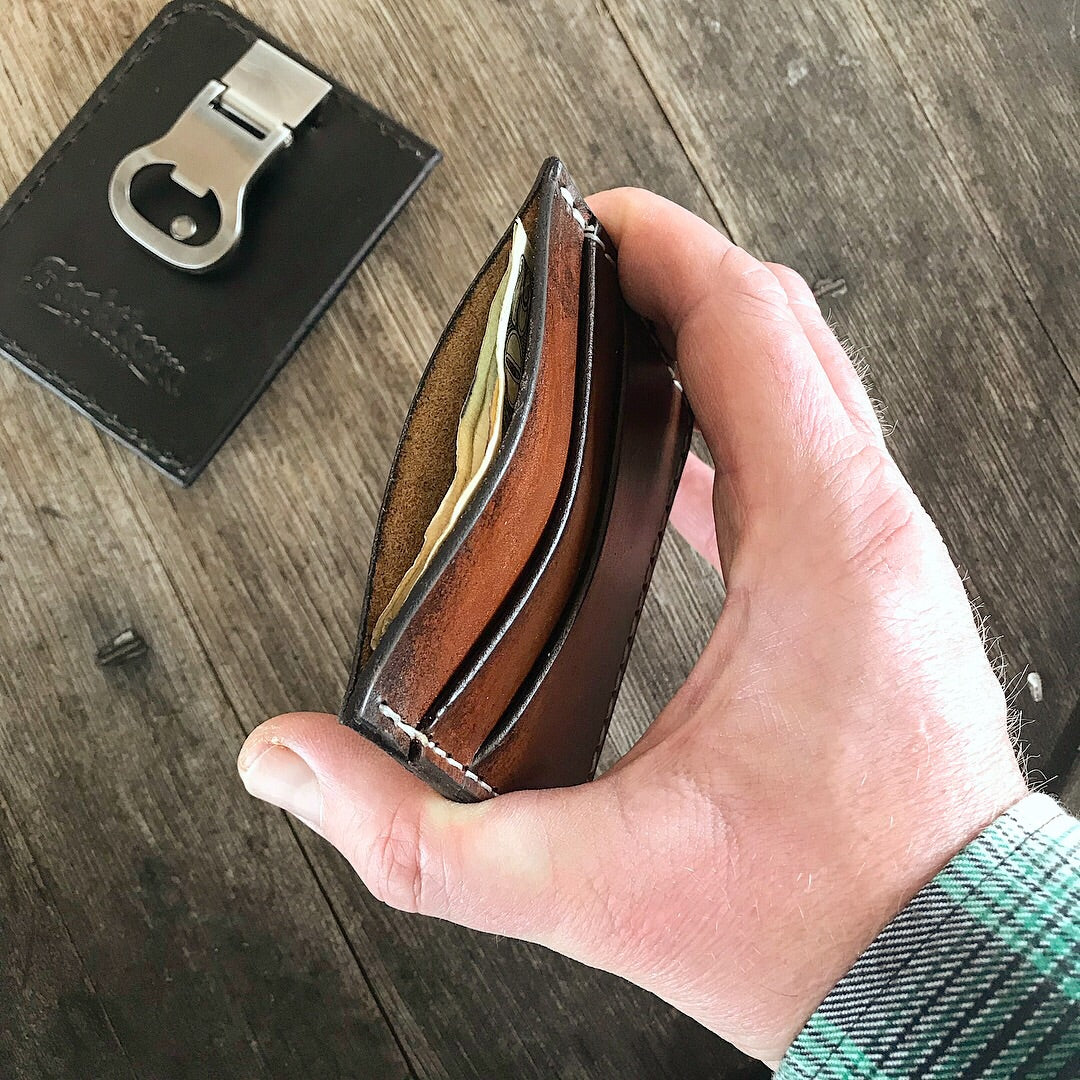 THE GATEHOUSE: Minimalist Credit Card Wallet with money clip, Everyday Carry Wallet