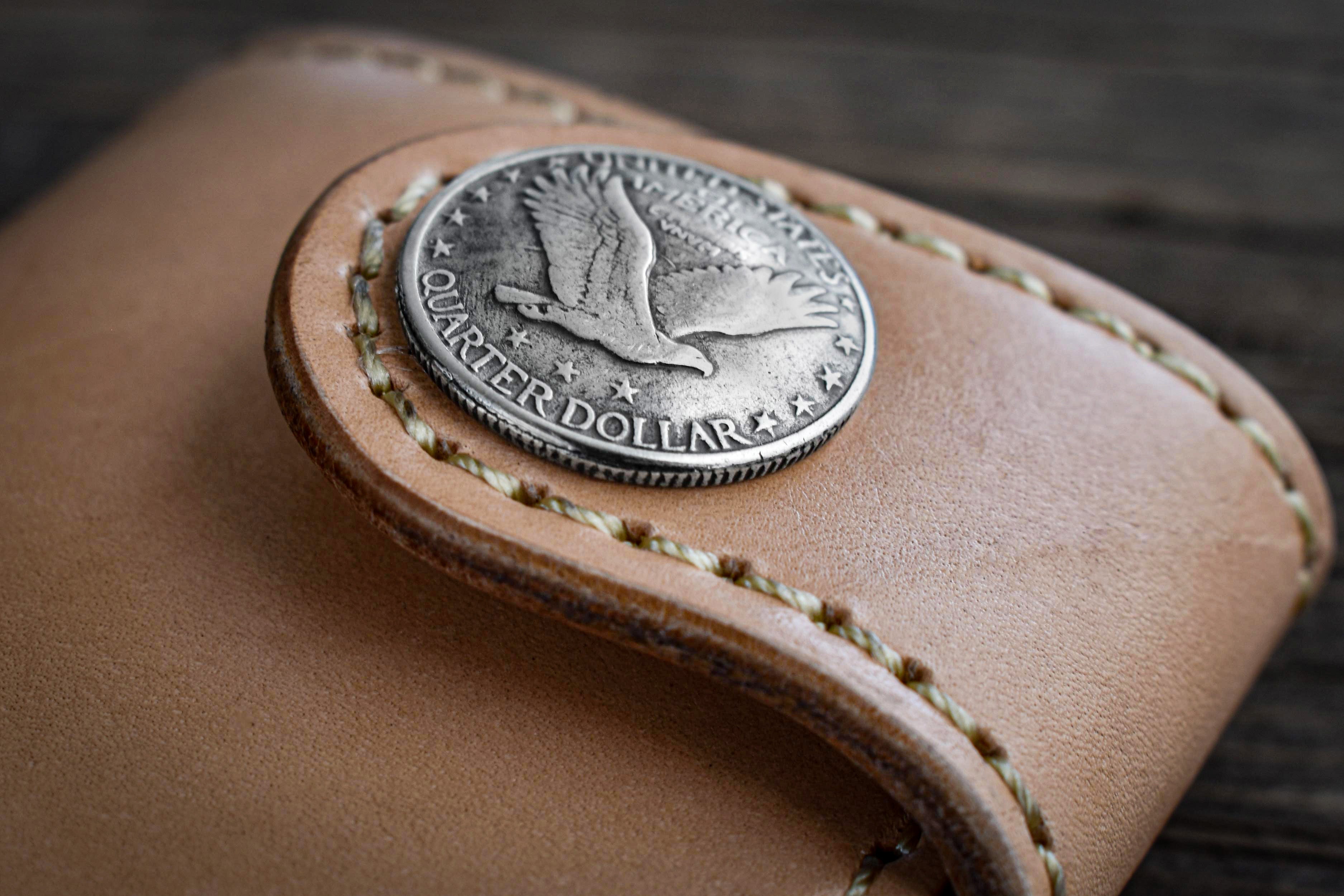 THE GALWAY: Vertical Snap Wallet - Flying Eagle Quarter Dollar