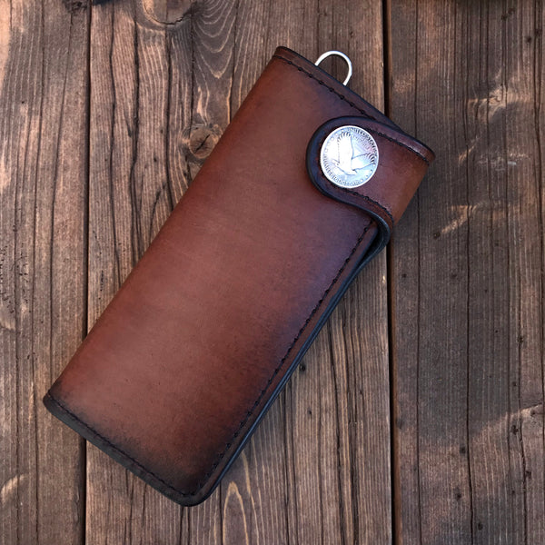 THE GALWAY TRUCKER: FLYING EAGLE US QUARTER - Vertical Snap Wallet -