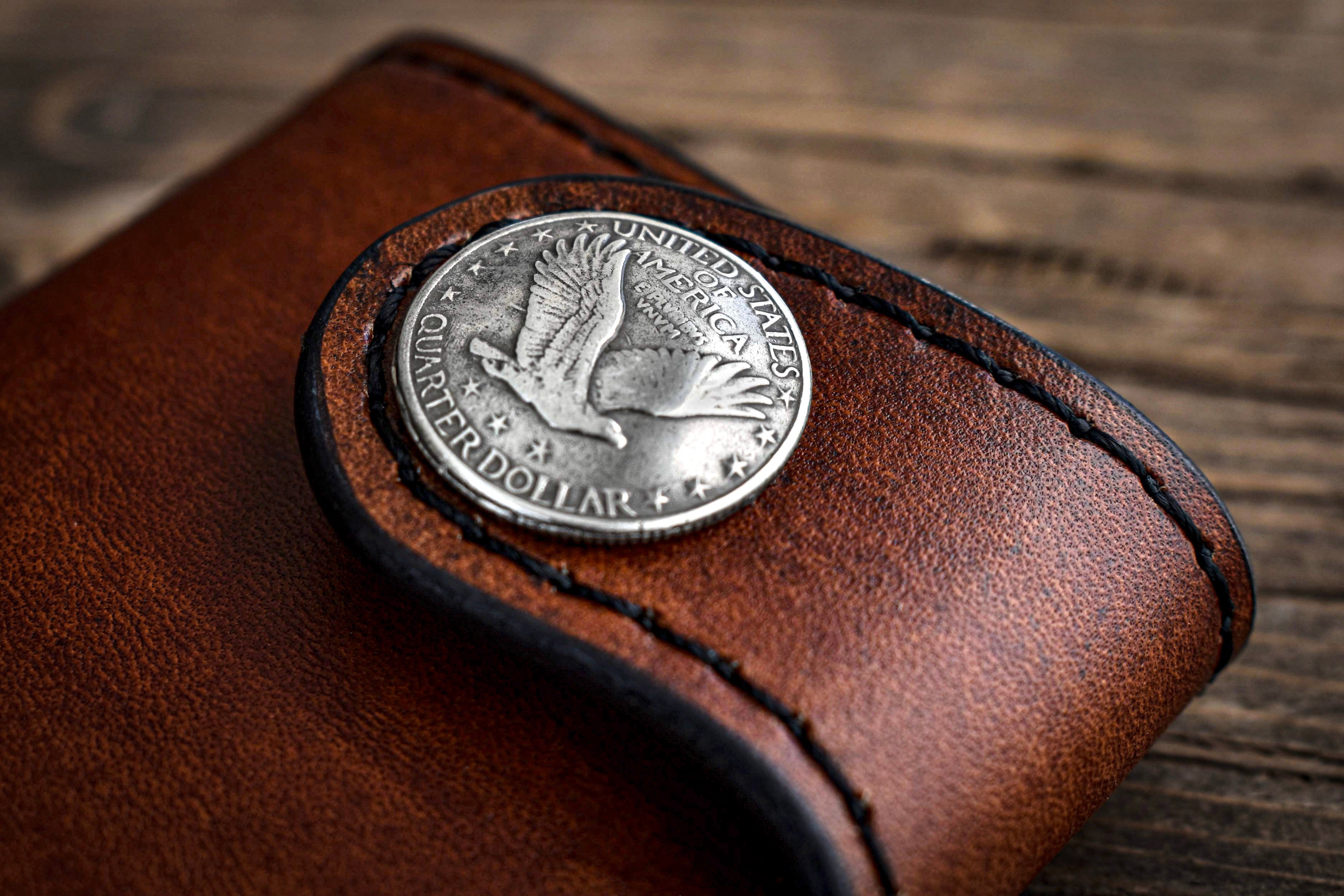 THE GALWAY: Vertical Snap Wallet - Flying Eagle Quarter Dollar