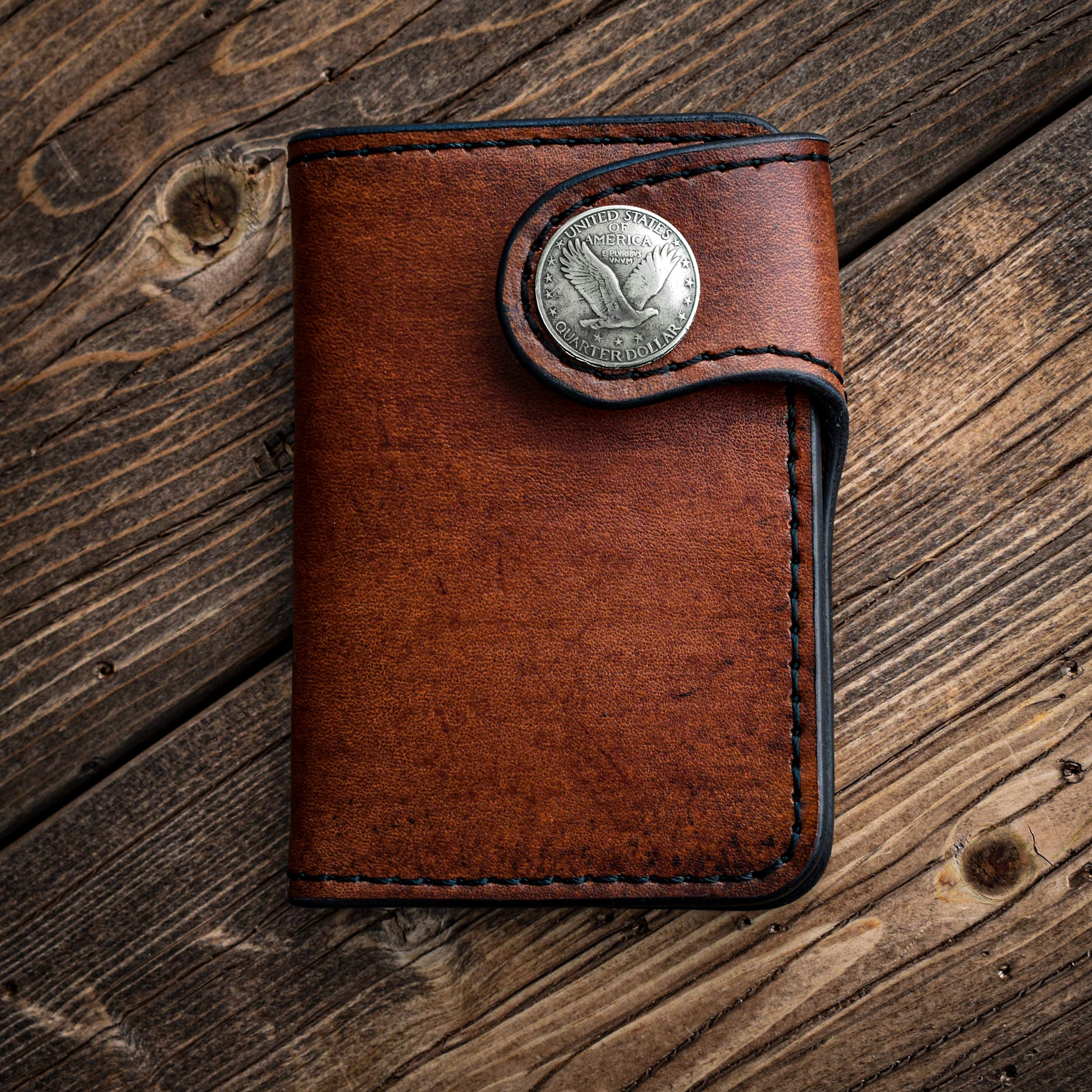 THE GALWAY: Vertical Snap Wallet - Flying Eagle Quarter Dollar