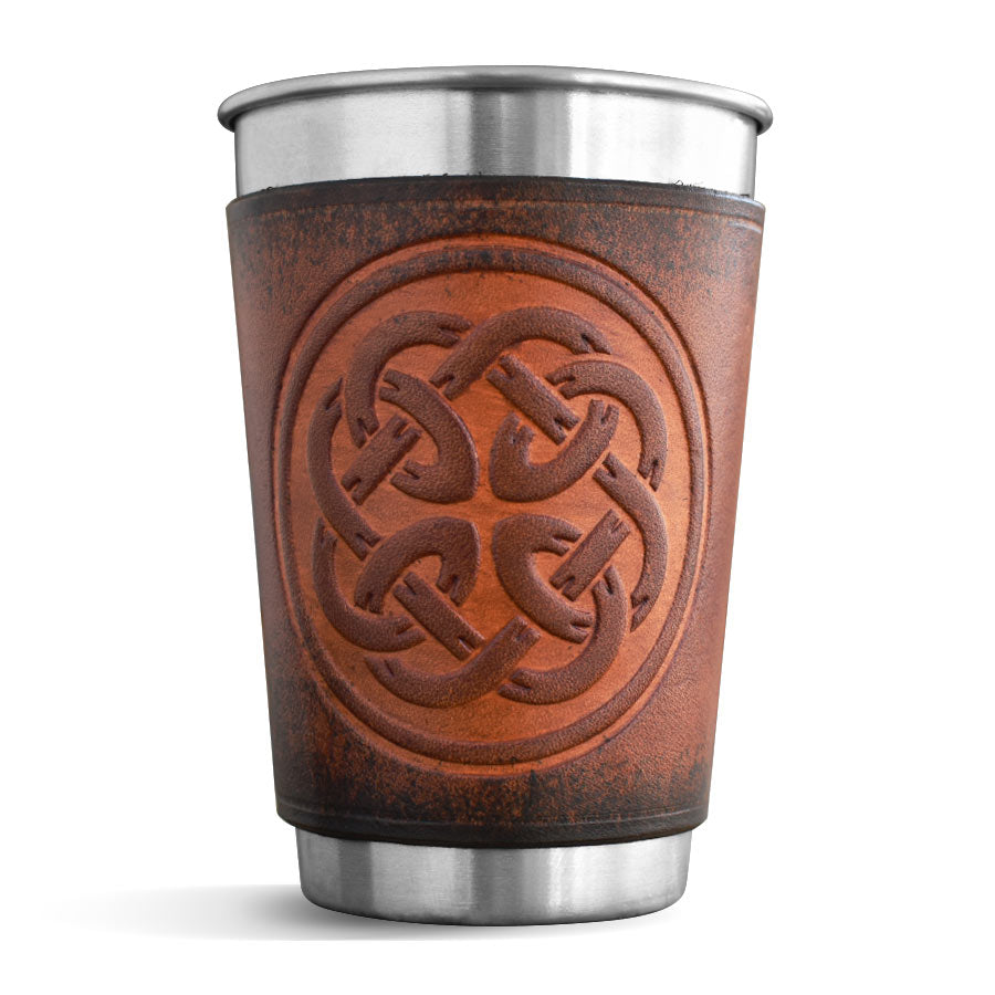 Leather Wrapped Pint - FATHERHOOD KNOT