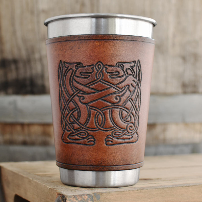 Leather Wrapped Pint - CELTIC HOUNDS