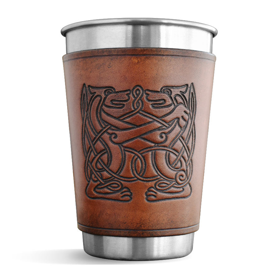 Leather Wrapped Pint - CELTIC HOUNDS