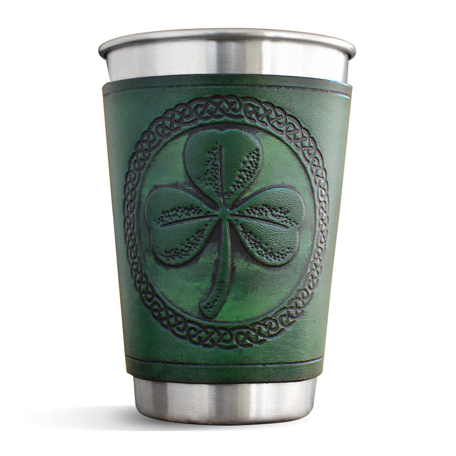 Leather Wrapped Pint - SHAMROCK