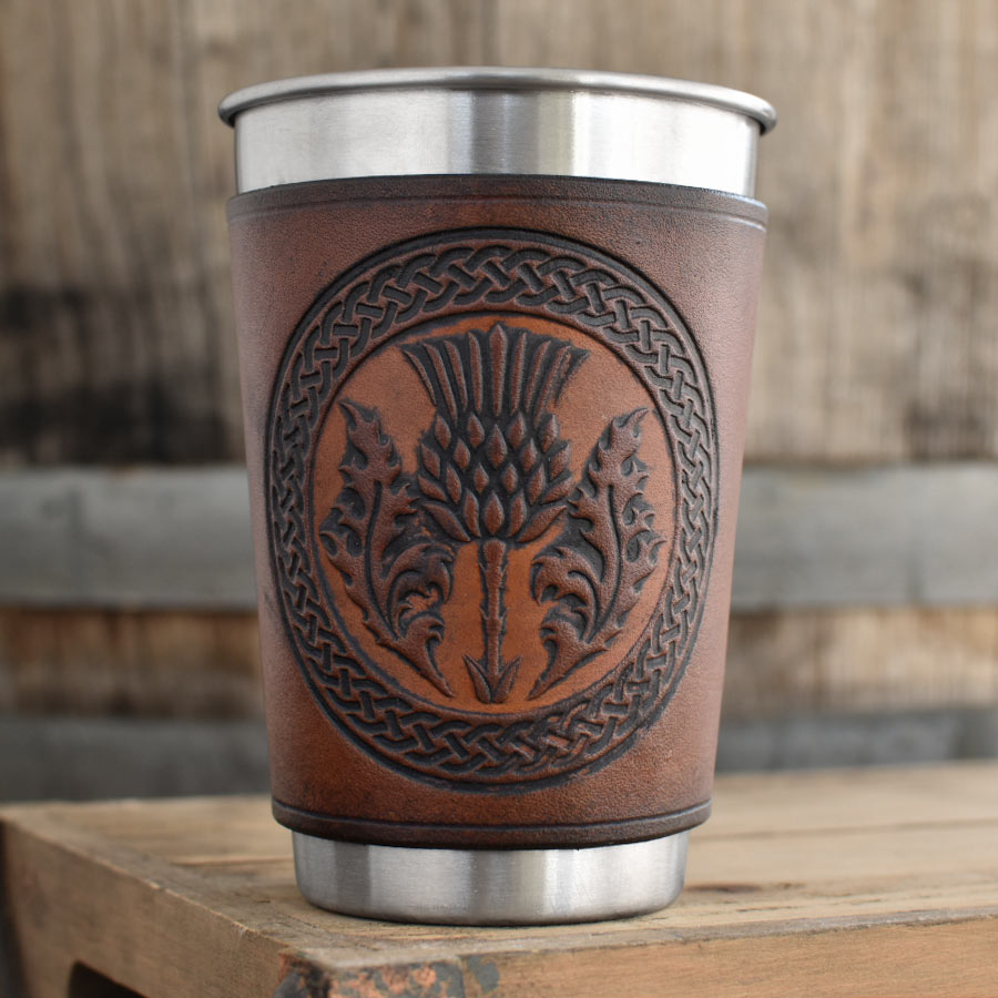 Leather Wrapped Pint - THISTLE