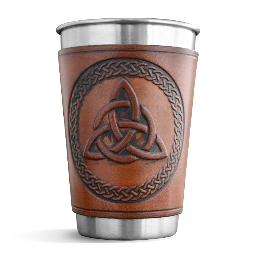Leather Wrapped Pint - TRINITY KNOT