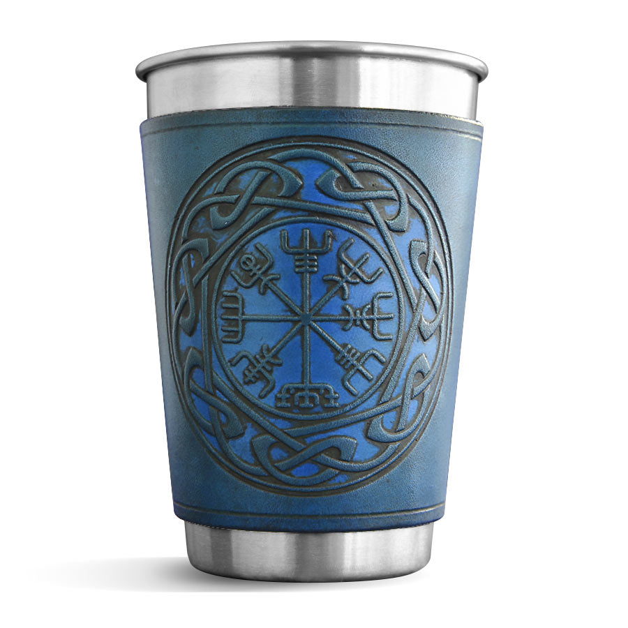 Leather Wrapped Pint - VEGVISIR
