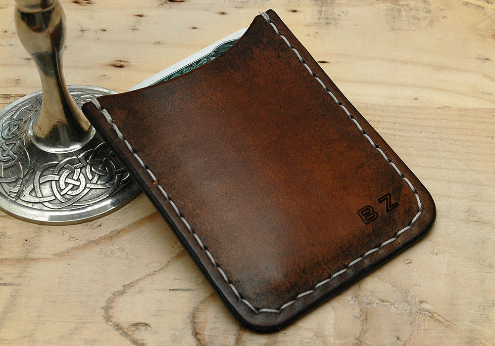Handmade Leather Mens Wallet Minimalist Leather Credit Card 