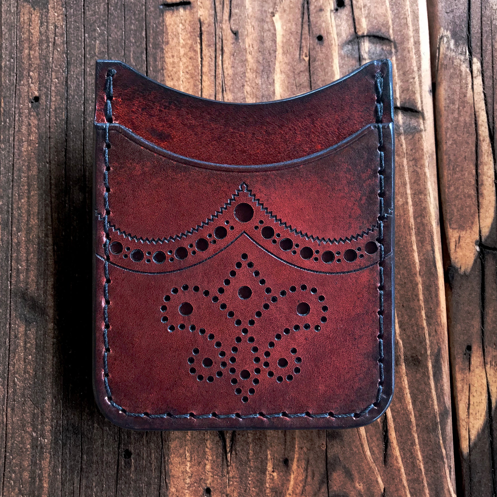 THE BROGUED ROVER II: Minimalist Credit Card Wallet with Money Clip