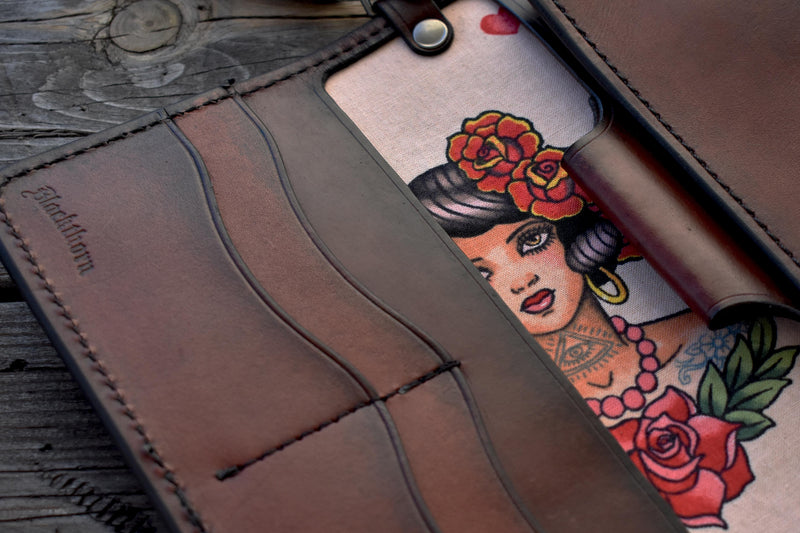 Large Clutch Wallet with Wristlet - Pinup Liner