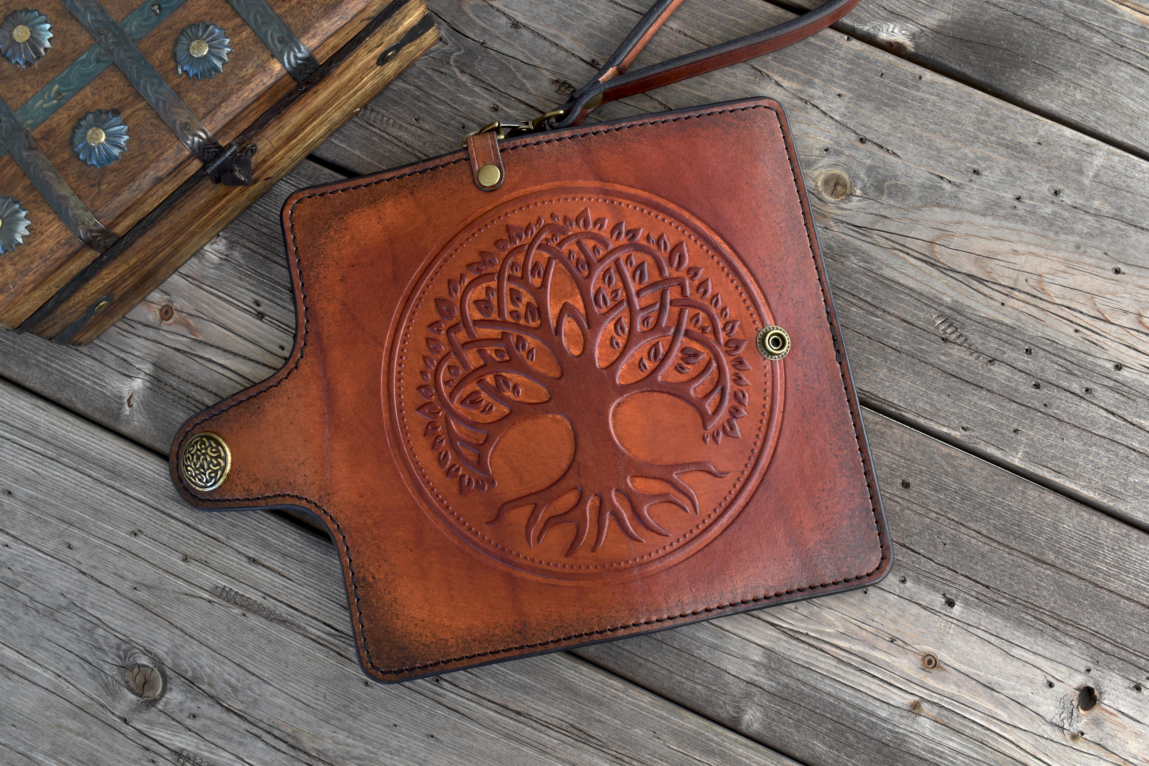 Wallet Tree Large Clutch Wallet - TREE OF LIFE – Blackthorn Leather
