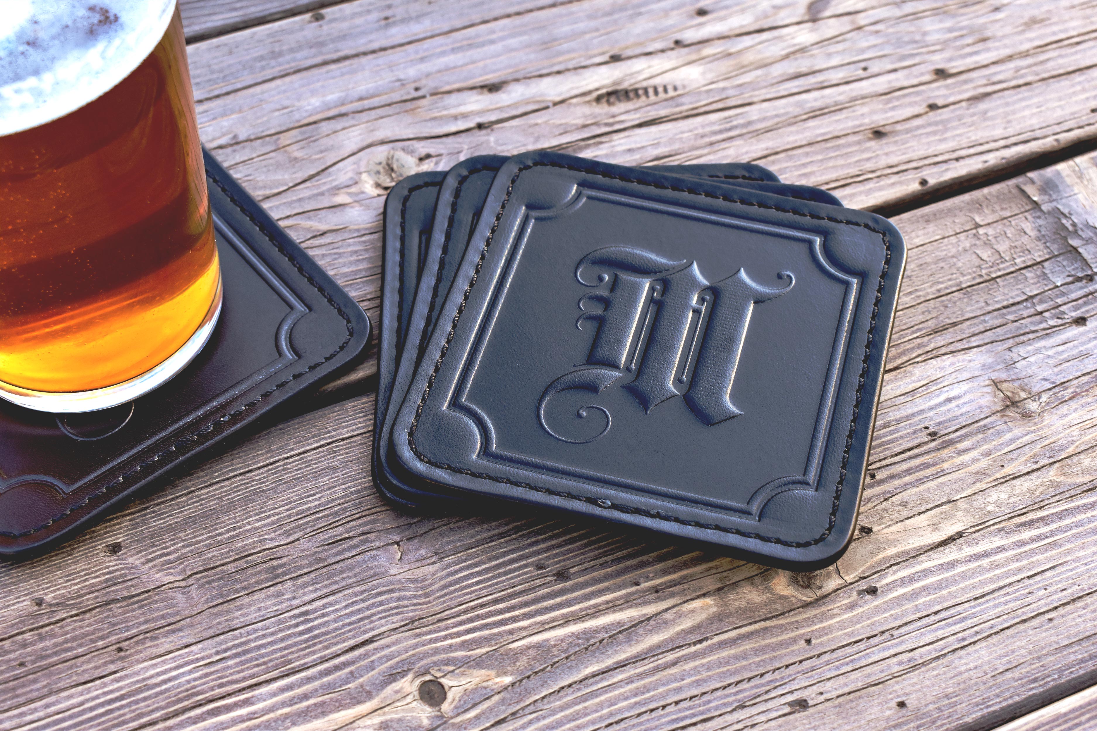 Monogram Leather Coasters