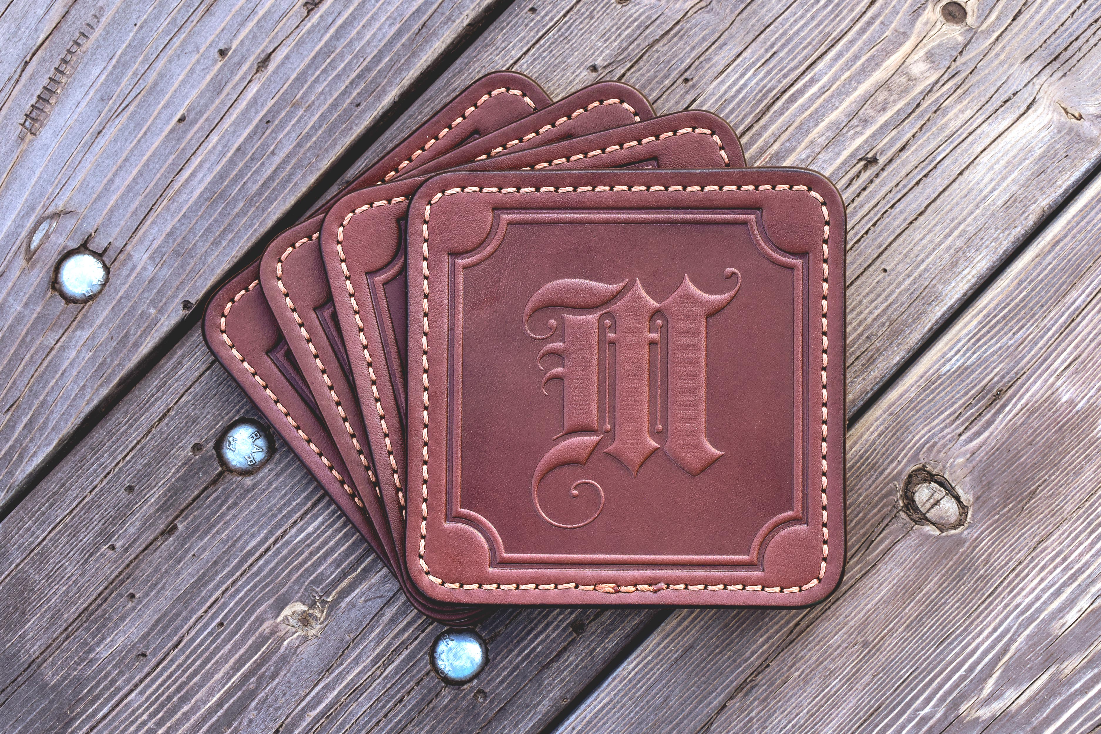 Monogram Leather Coasters