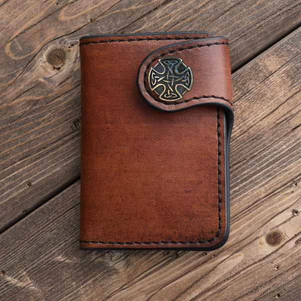 THE GALWAY: Vertical Snap Wallet - Celtic Concho
