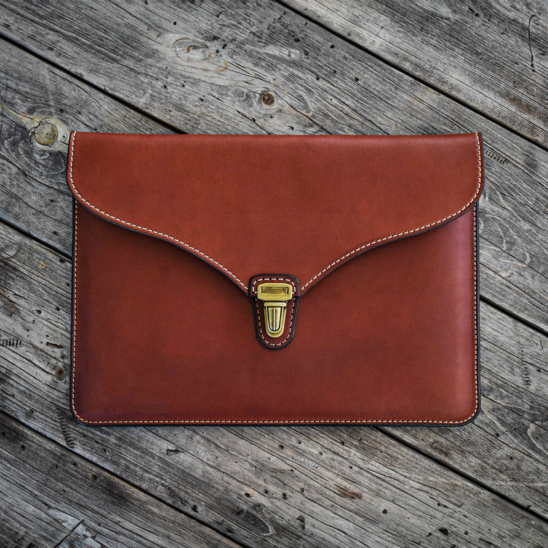 Handmade leather laptop sleeve best sale