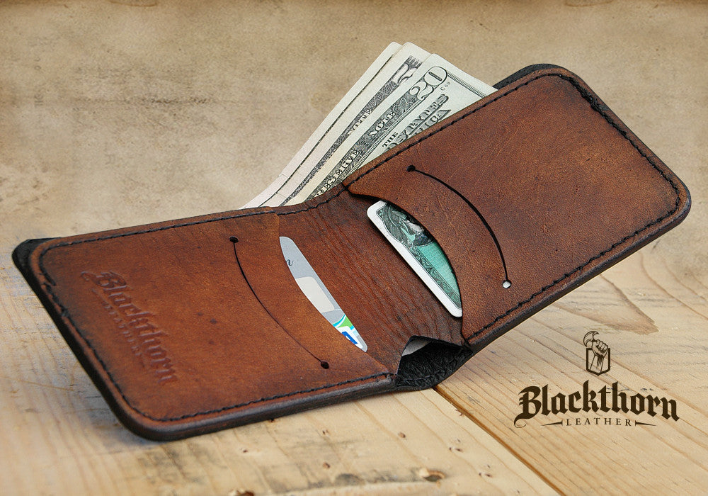 Bi-Fold Wallet - Minimalist Slim Style Full Grain Leather Wallet