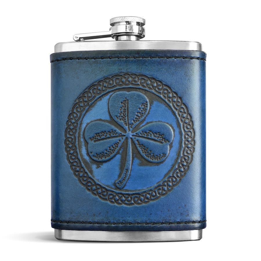Leather Wrapped Flask - SHAMROCK