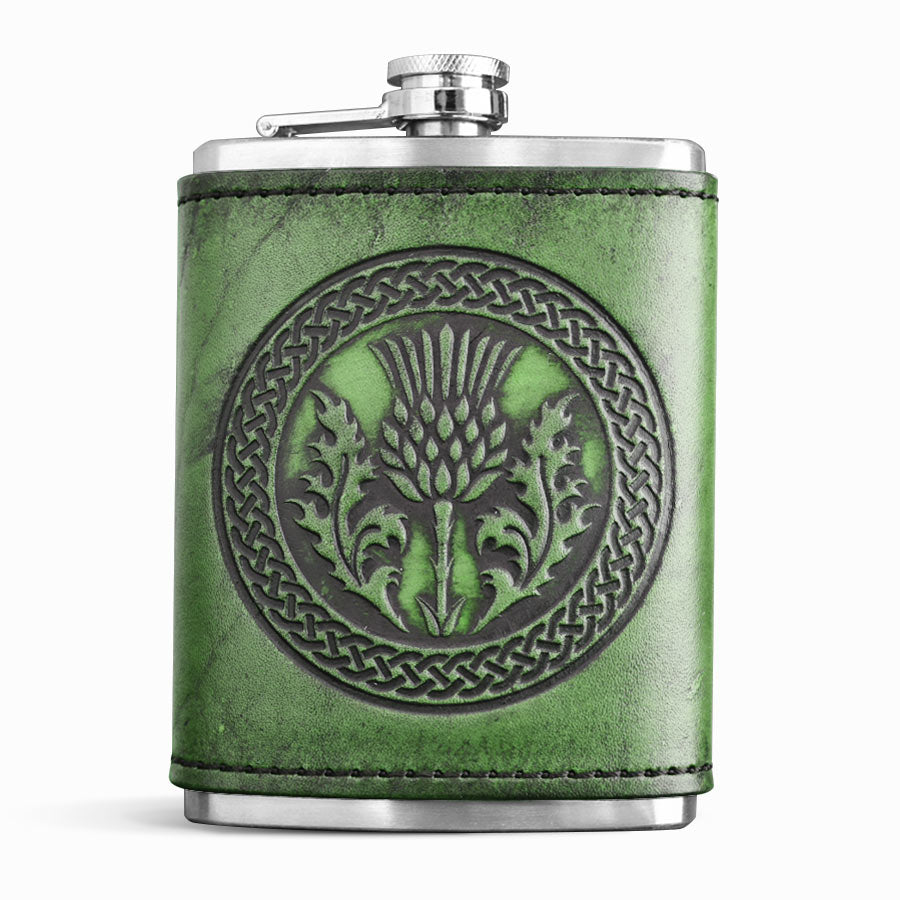 Leather Wrapped Flask - THISTLE