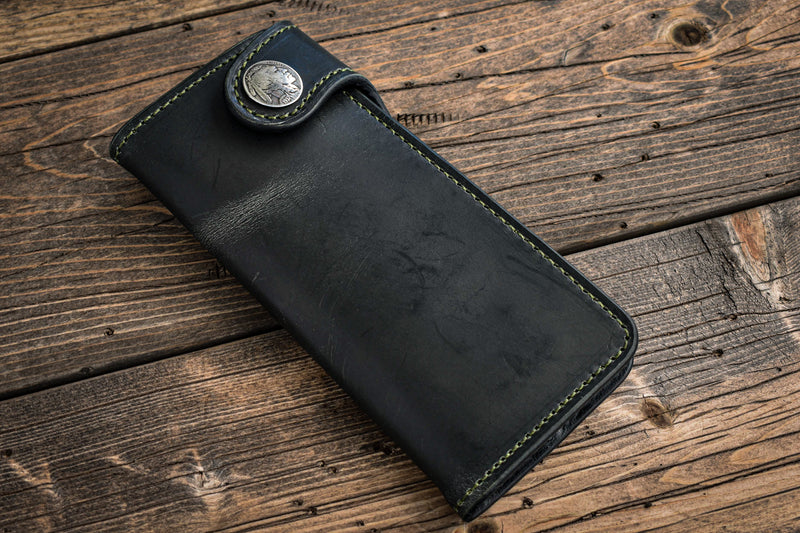 Handmade Leather Wallet - The Dutchman Navy / Olive