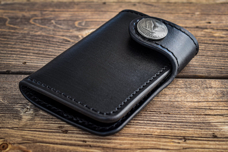 THE GALWAY: Natural Veg Tan Vertical Snap Wallet - Indian Head Buffalo –  Blackthorn Leather