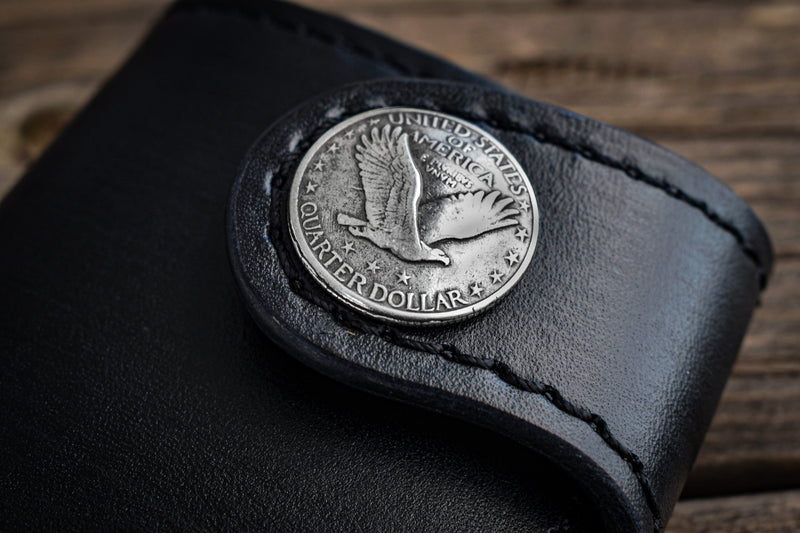 THE GALWAY: Vertical Snap Wallet - Flying Eagle Quarter Dollar
