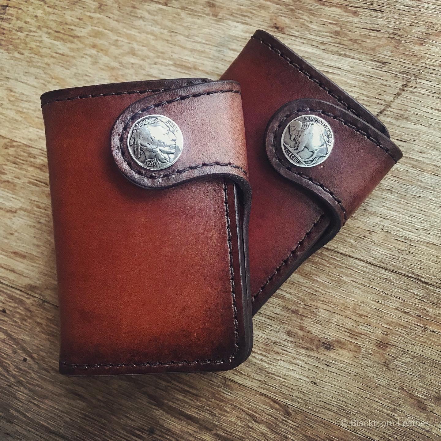 THE GALWAY: Vertical Snap Wallet - Buffalo Nickel Concho