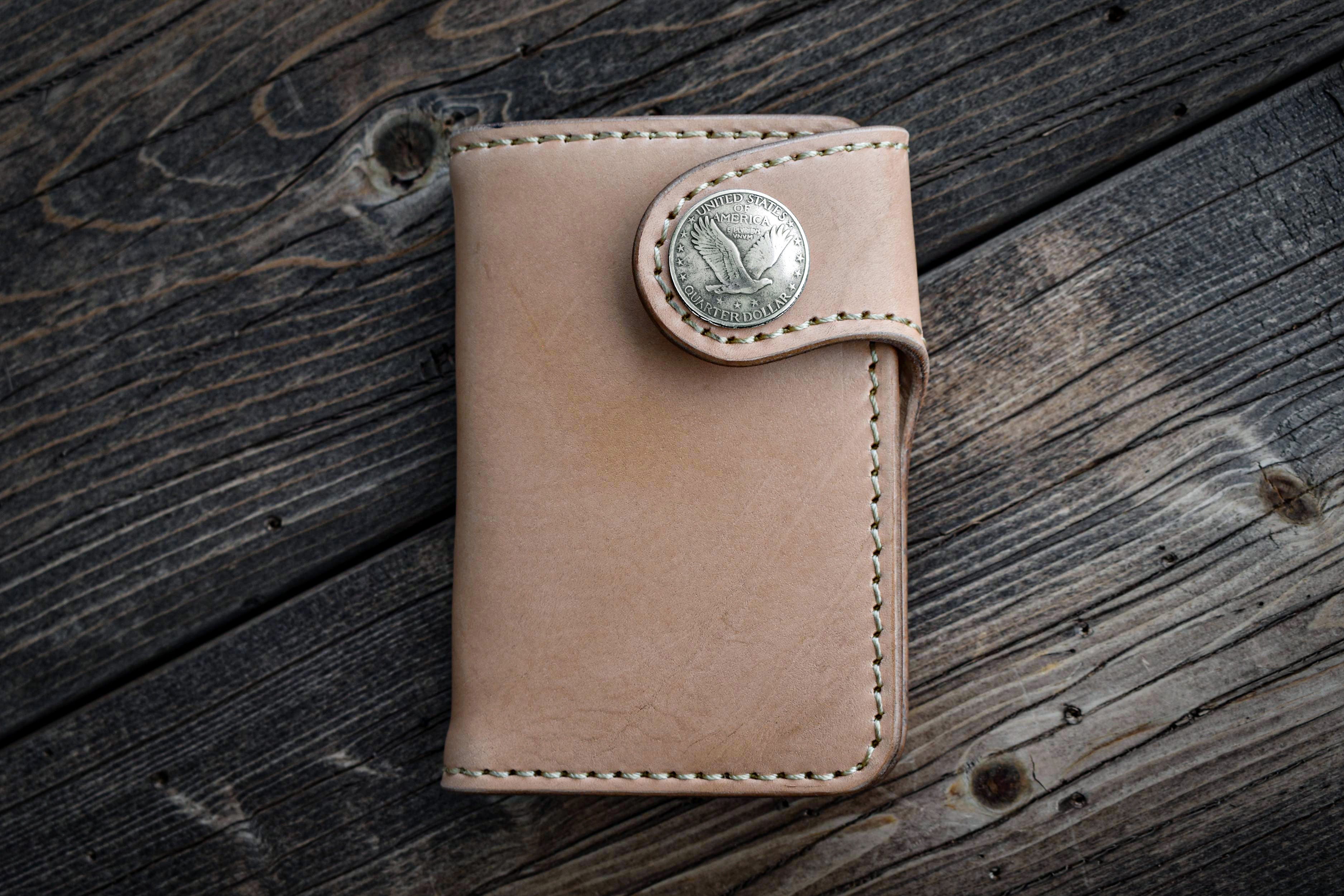 THE GALWAY: Vertical Snap Wallet - Flying Eagle Quarter Dollar