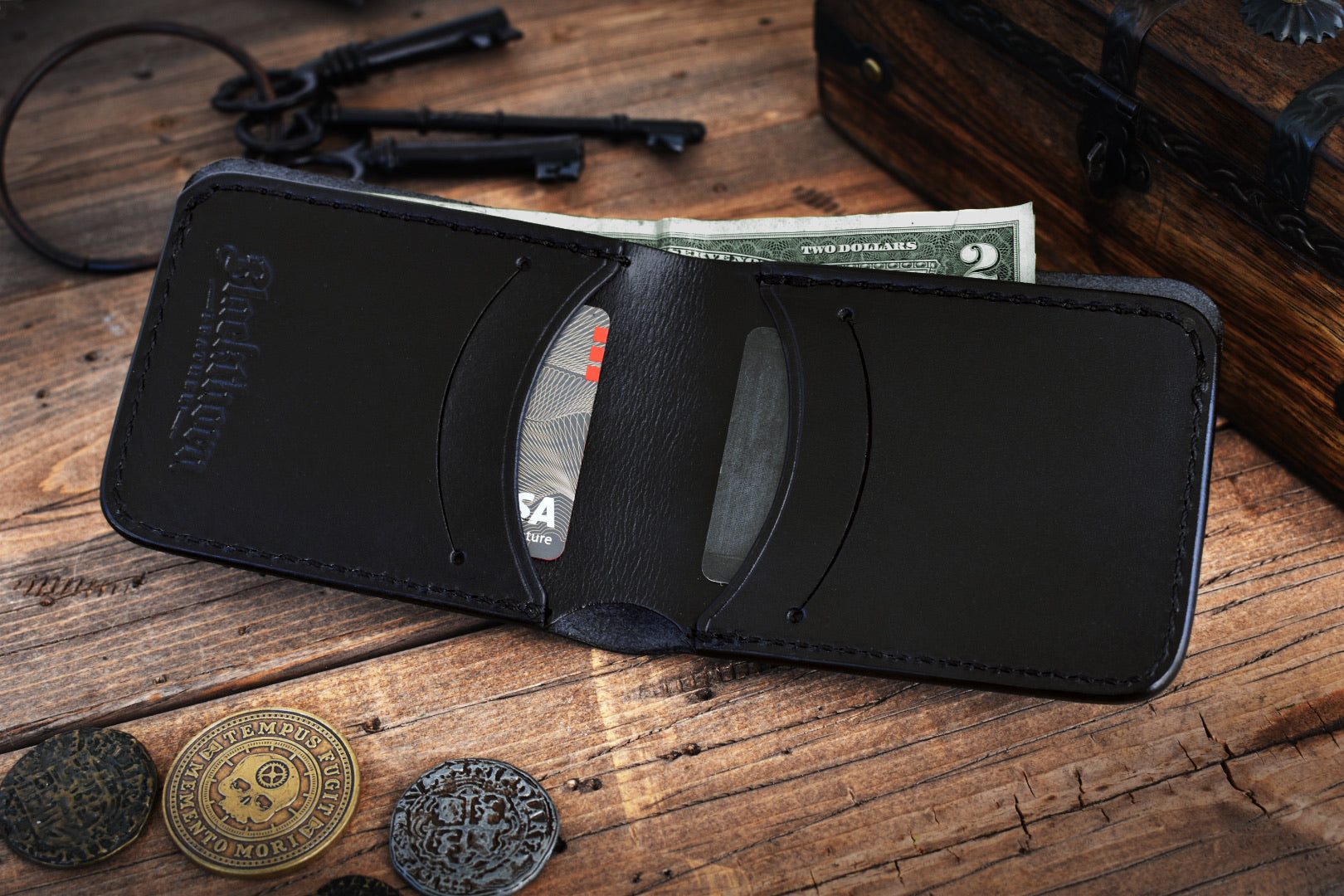 Sugar Skull Bi-Fold Wallet - Minimalist Slim Style