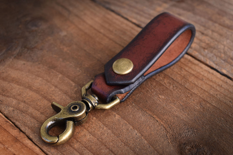 Antique Effect Large Key With Clip Keyring 