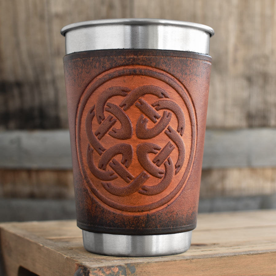 Leather Wrapped Pint - FATHERHOOD KNOT