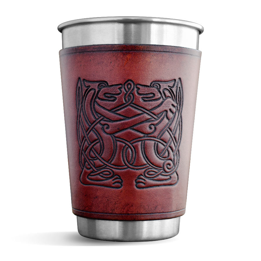 Leather Wrapped Pint - CELTIC HOUNDS