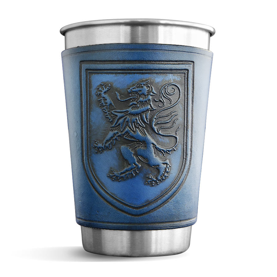 Leather Wrapped Pint - LION RAMPANT