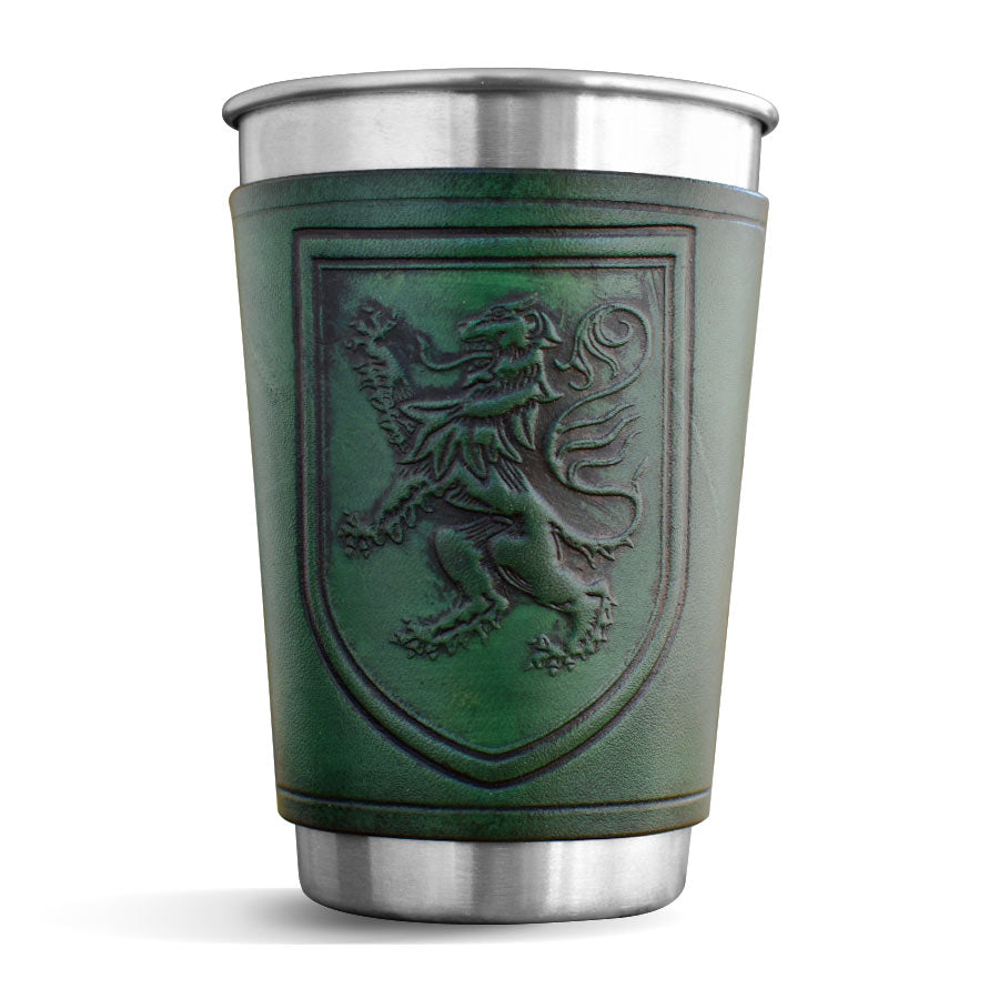 Leather Wrapped Pint - LION RAMPANT