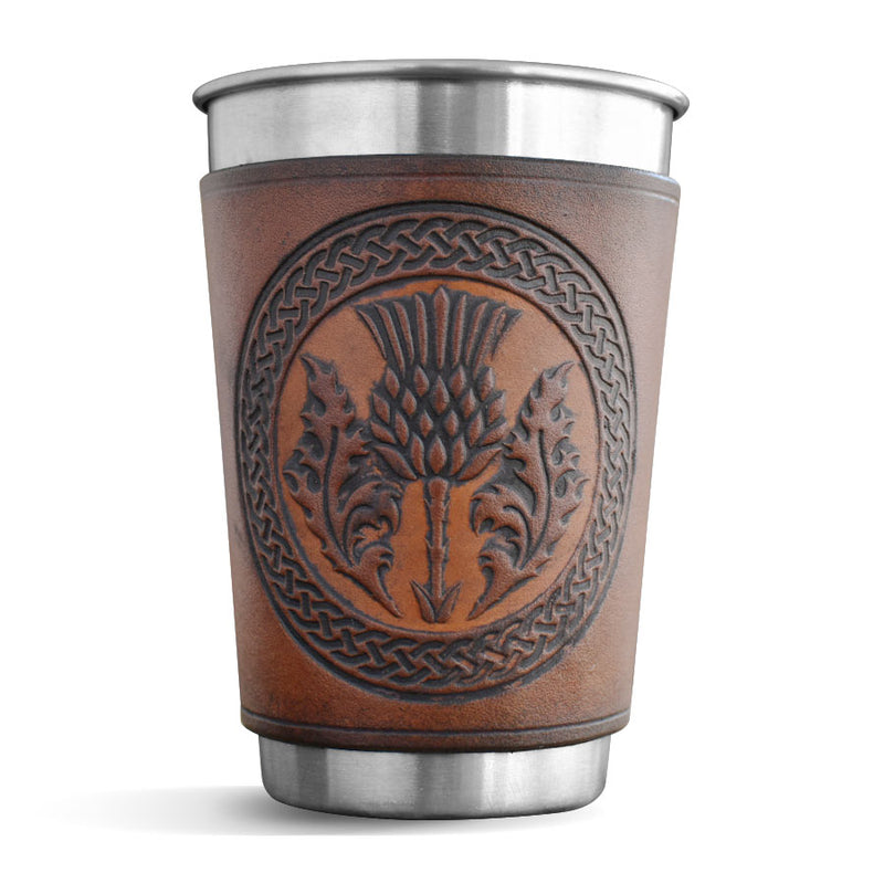 Leather Wrapped Pint - THISTLE