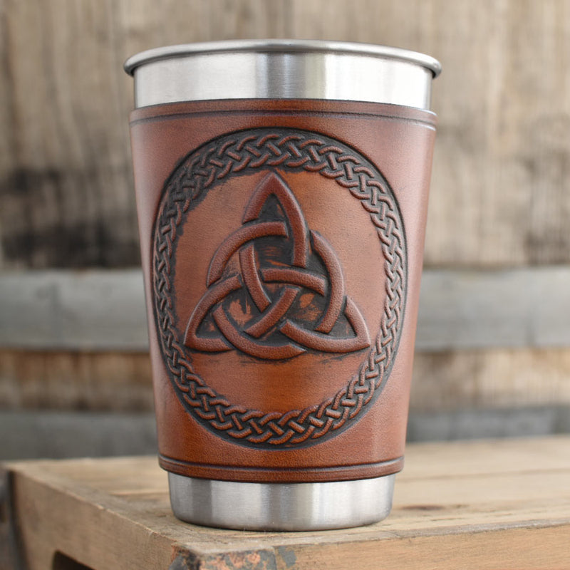 Leather Wrapped Pint - TRINITY KNOT