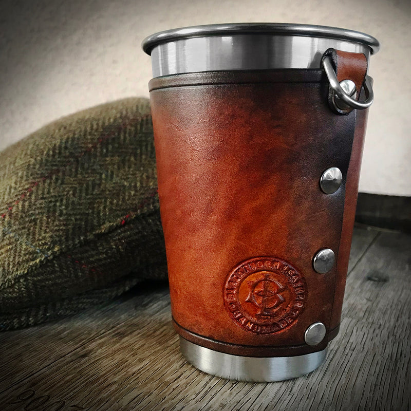 Leather Wrapped Pint - LION RAMPANT