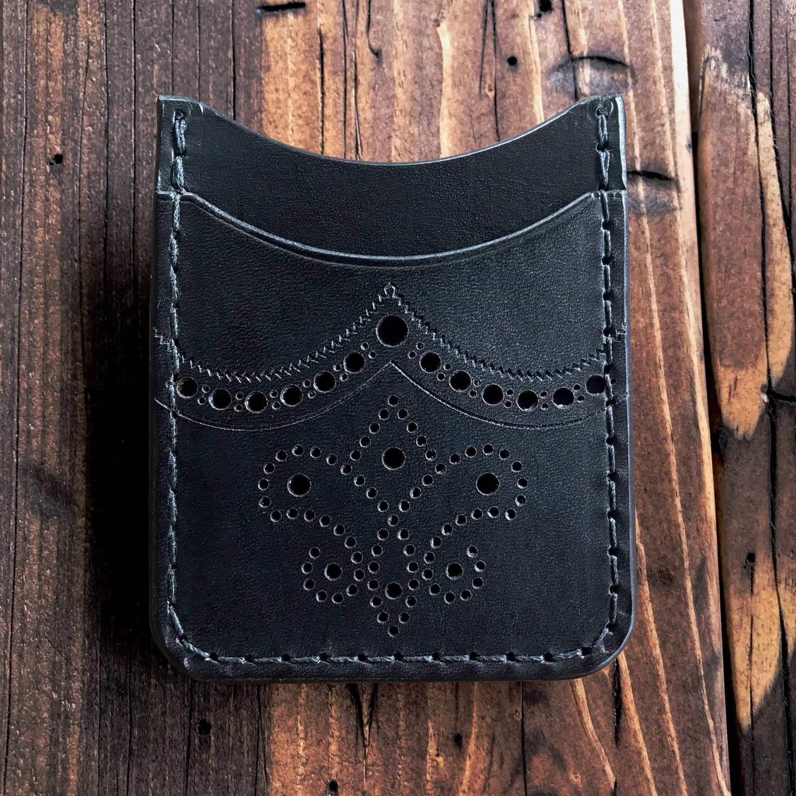 Brogue Front Pocket Wallet - Leather Wallet - Front Pocket Wallet - on sale Minimalist wallet - EDC