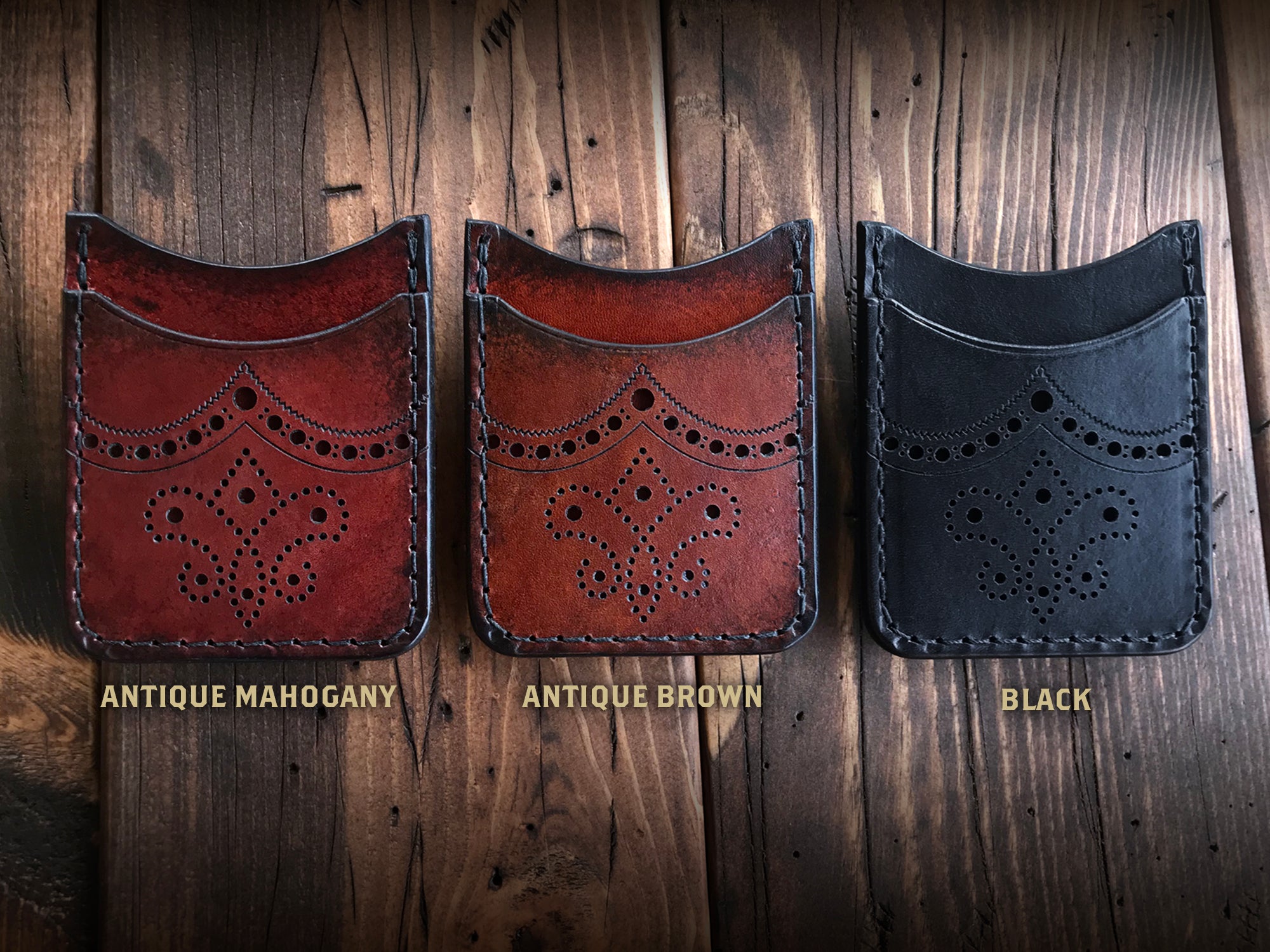 THE BROGUED ROVER II: Minimalist Credit Card Wallet with Money Clip